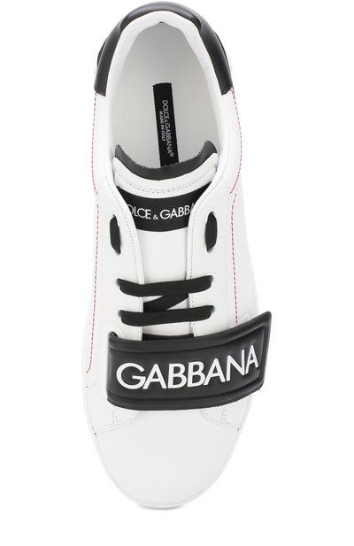 Кожаные кеды portofino на шнуровке с застежкой велькро DOLCE & GABBANA, арт. CS1573/AN169, фото 5