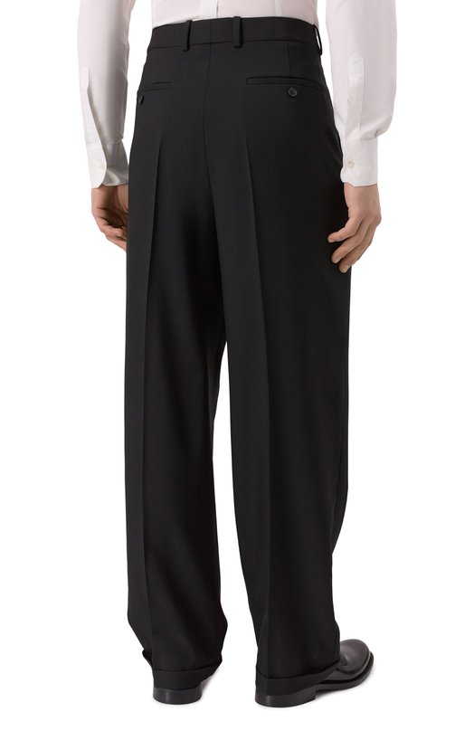 Шерстяные брюки Saint Laurent 796137/Y1J22 Чёрный  796137/Y1J22 Фото 4