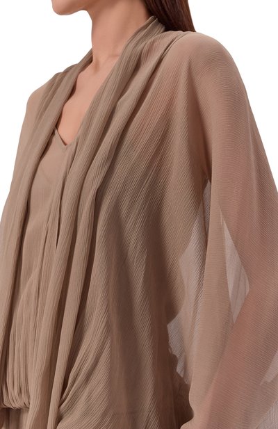 Шелковое платье ALBUS LUMEN коричневого цвета по цене 108000 руб., арт. AL.RT25.001_SET, фото 4 Шелковое платье ALBUS LUMEN, арт. AL.RT25.001_SET, фото 4