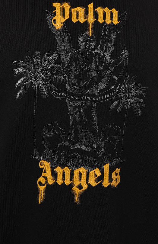 Хлопковый свитшот Palm Angels PMBA026F24FLE006 Чёрный  PMBA026F24FLE006 Фото 5
