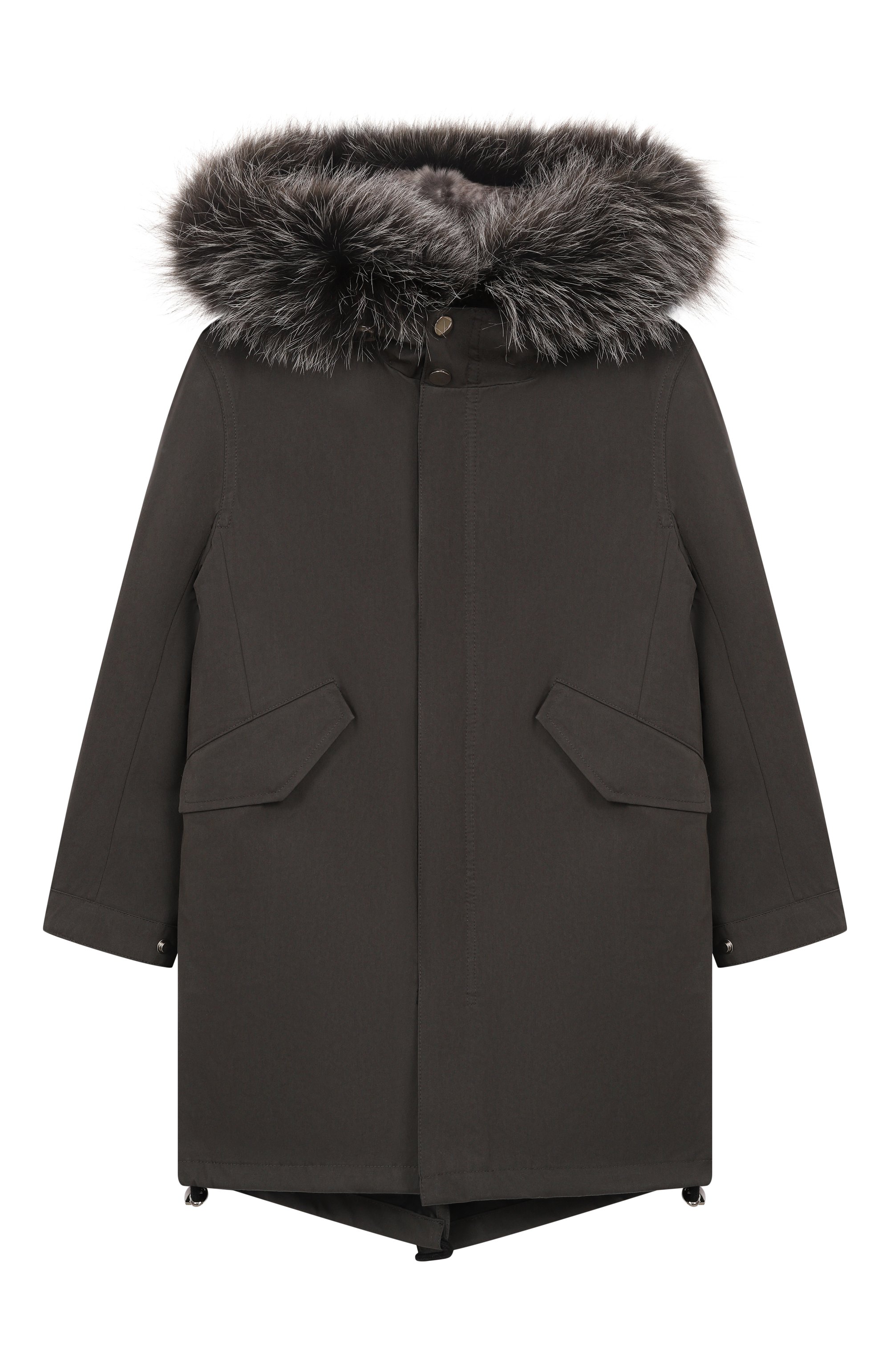 Хлопковая парка с отделкой из лисы YVES SALOMON ENFANT, арт. 24WEM001LGF52X/12-14, фото 1