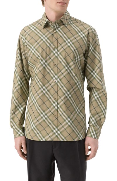 Хлопковая рубашка BURBERRY, арт. 8109377, фото 3