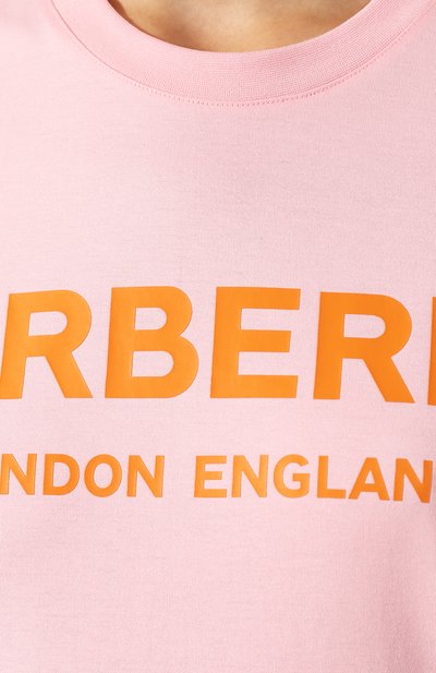 Хлопковая футболка BURBERRY розового цвета по цене 43250 руб., арт. 8021861, фото 5 Хлопковая футболка BURBERRY, арт. 8021861, фото 5