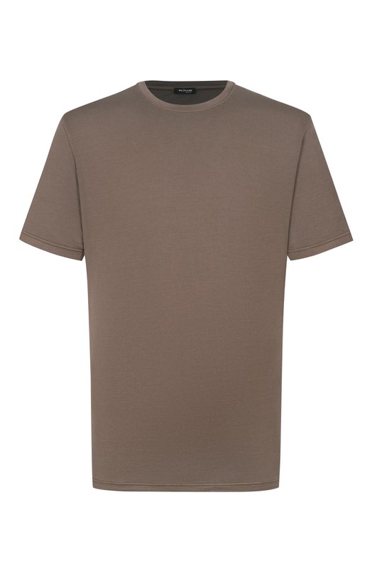 Футболка из шелка и хлопка Kiton UMK0874 Коричневый UMK0874