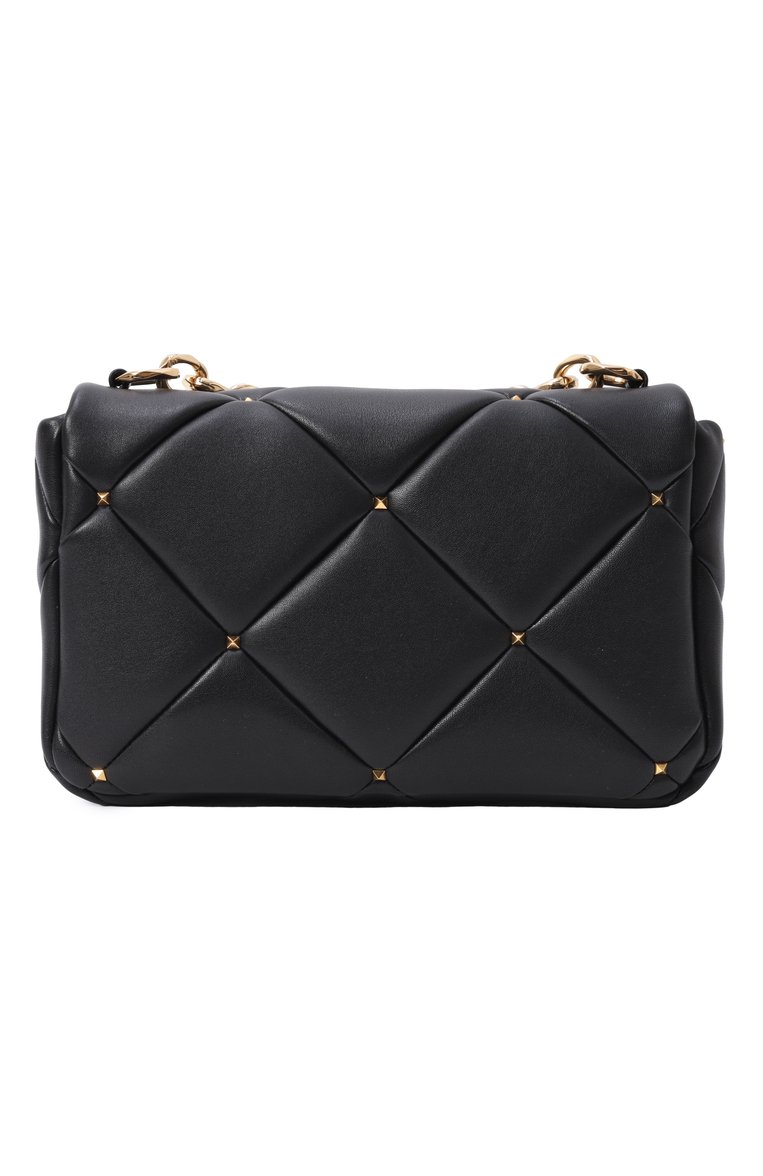 Женская сумка roman stud large VALENTINO черного цвета, арт. 5W2B0Q25/SNL | Фото 6 (Материал: Натуральная кожа; Ремень/цепочка: На ремешке; Материал сплава: Проставлено; Размер: large; Драгоценные камни: Проставлено)