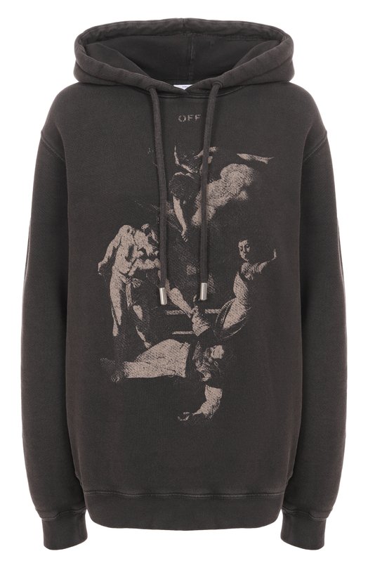 Хлопковое худи Off-White 0WBB035S25FLE004 Чёрный 0WBB035S25FLE004