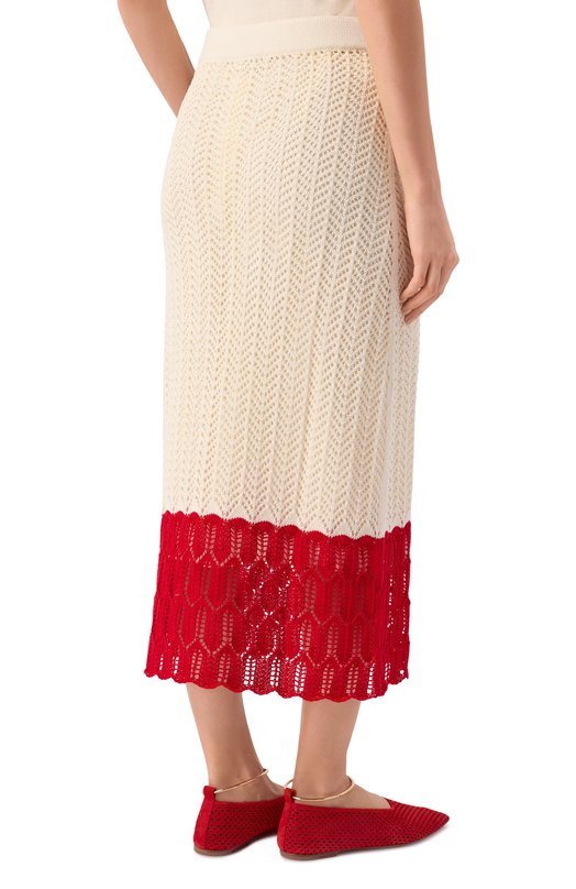 Хлопковая юбка Jil Sander J02MA0368/J15477 Кремовый  J02MA0368/J15477 Фото 4