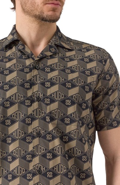 Хлопковая рубашка HUGO коричневого цвета по цене 13450 руб., арт. 50539705, фото 5 Хлопковая рубашка HUGO, арт. 50539705, фото 5