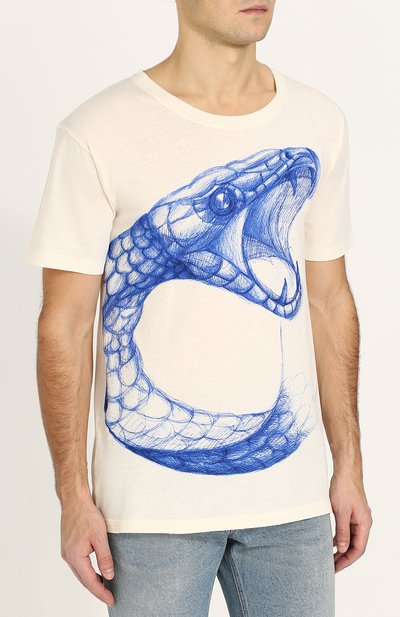 Хлопковая футболка с принтом GUCCI, арт. 493117/X3H27, фото 3