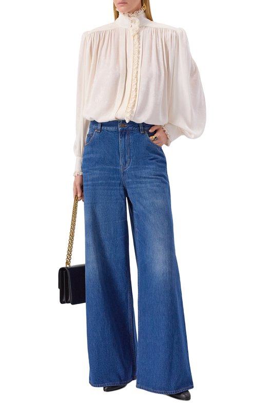 Шелковая блузка Chloé CH25WHT40323 Бежевый  CH25WHT40323 Фото 2