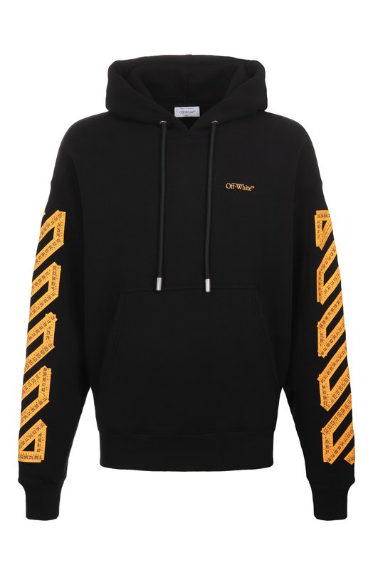 Хлопковое худи Off-White 0MBB085S25FLE00J Чёрный 0MBB085S25FLE00J