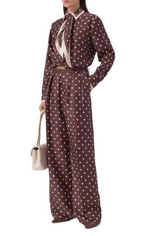 Шелковые брюки Zimmermann 8883PS26R Коричневый  8883PS26R Фото 2