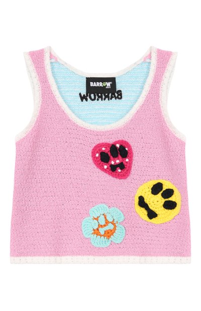 Детский хлопковый топ BARROW розового цвета по цене 16300 руб., арт. S6BKJGT0121 | Фото 1 Хлопковый топ BARROW, арт. S6BKJGT0121