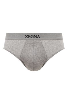 Мужские хлопковые брифы ZEGNA серого цвета, арт. N2L610090 | Фото 1 (Кросс-КТ: бельё; Материал сплава: Проставлено; Нос: Не проставлено; Материал внешний: Хлопок; Мужское Кросс-КТ: Трусы)