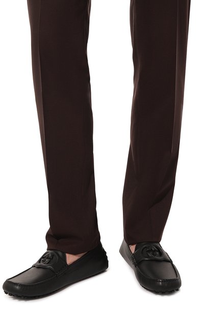 Кожаные мокасины GUCCI, арт. 730148/1XH60, фото 3