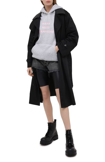 Хлопковое худи SEVEN LAB серого цвета по цене 11550 руб., арт. HW20-MNC-G024 grey, фото 2 Хлопковое худи SEVEN LAB, арт. HW20-MNC-G024 grey, фото 2