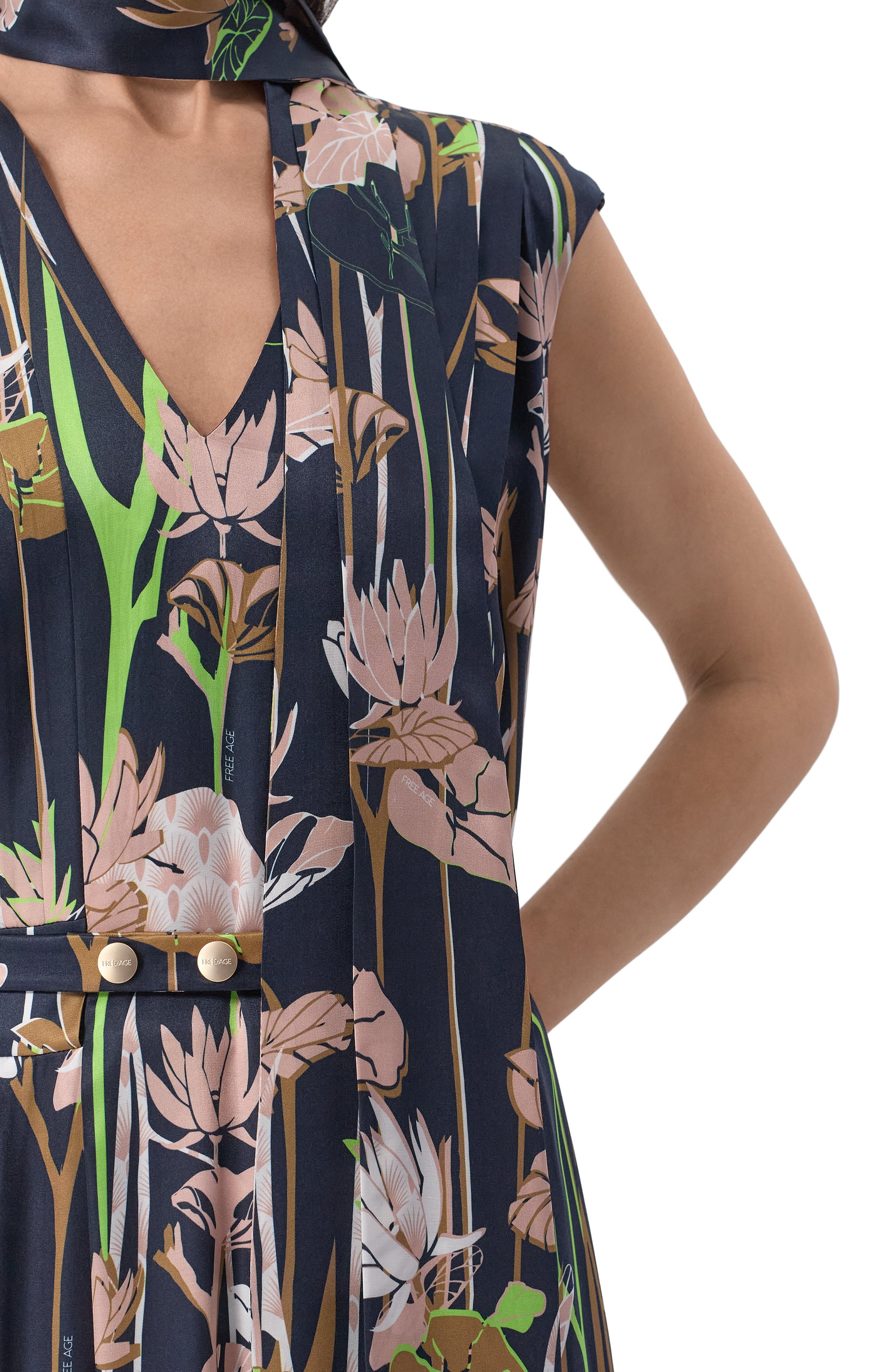 Платье из хлопка и шелка FREEAGE, арт. WS25.DR134M.6001.499, фото 5