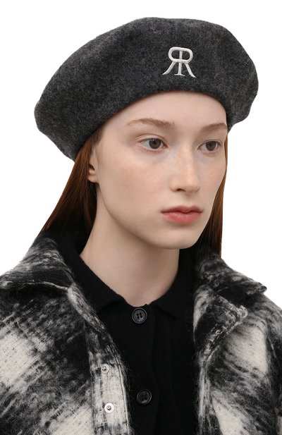 Шерстяной берет ROKH серого цвета по цене 42400 руб., арт. RA4CA11 WM, фото 2 Шерстяной берет ROKH, арт. RA4CA11 WM, фото 2