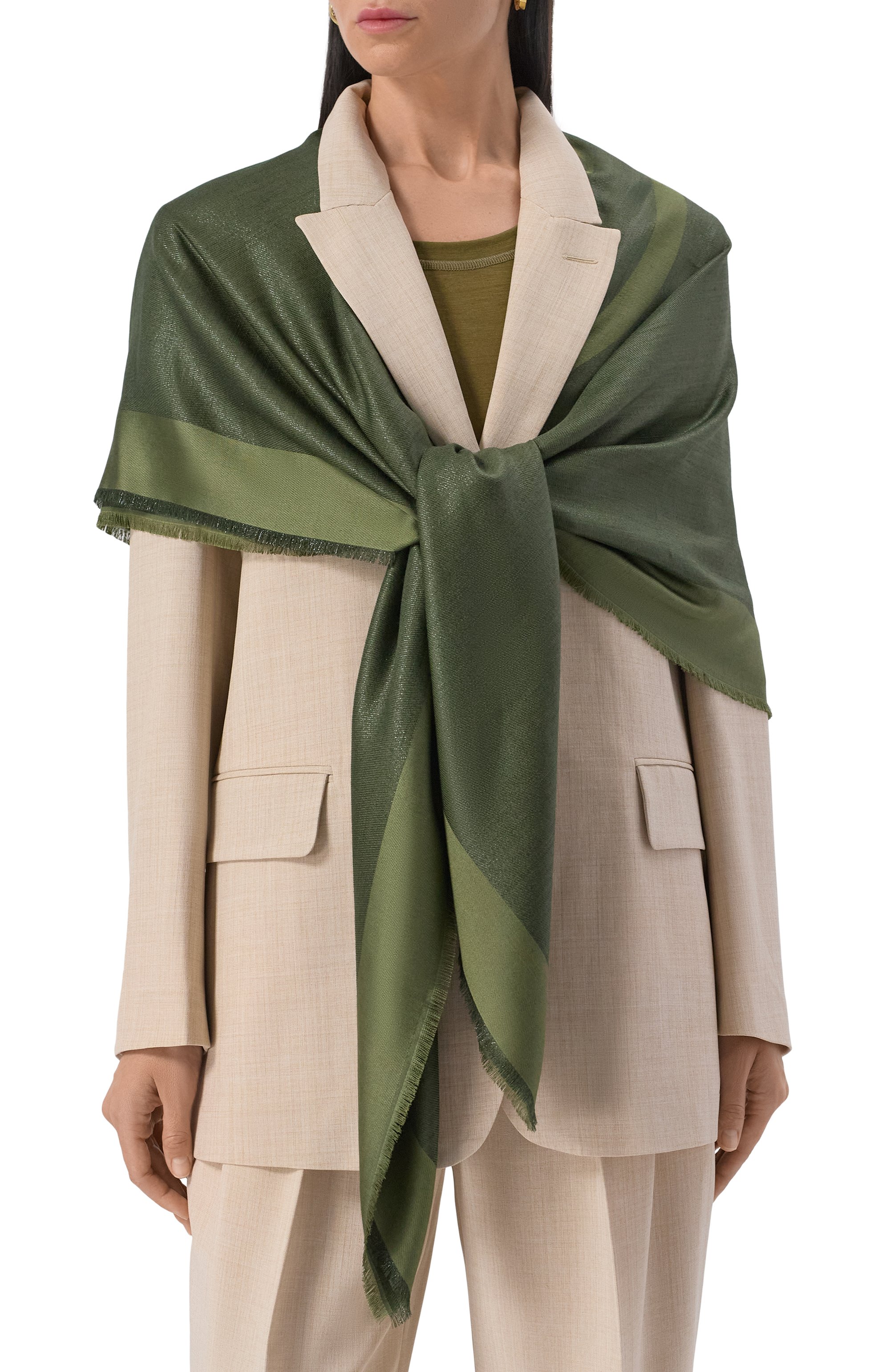 Шаль из шелка и шерсти ELIE SAAB, арт. SE1414J5816F24, фото 2