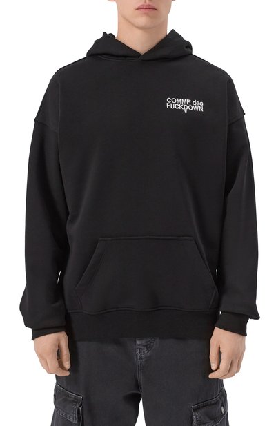 Хлопковое худи COMME DES FUCKDOWN черного цвета по цене 12000 руб., арт. CFABM01725, фото 3 Хлопковое худи COMME DES FUCKDOWN, арт. CFABM01725, фото 3