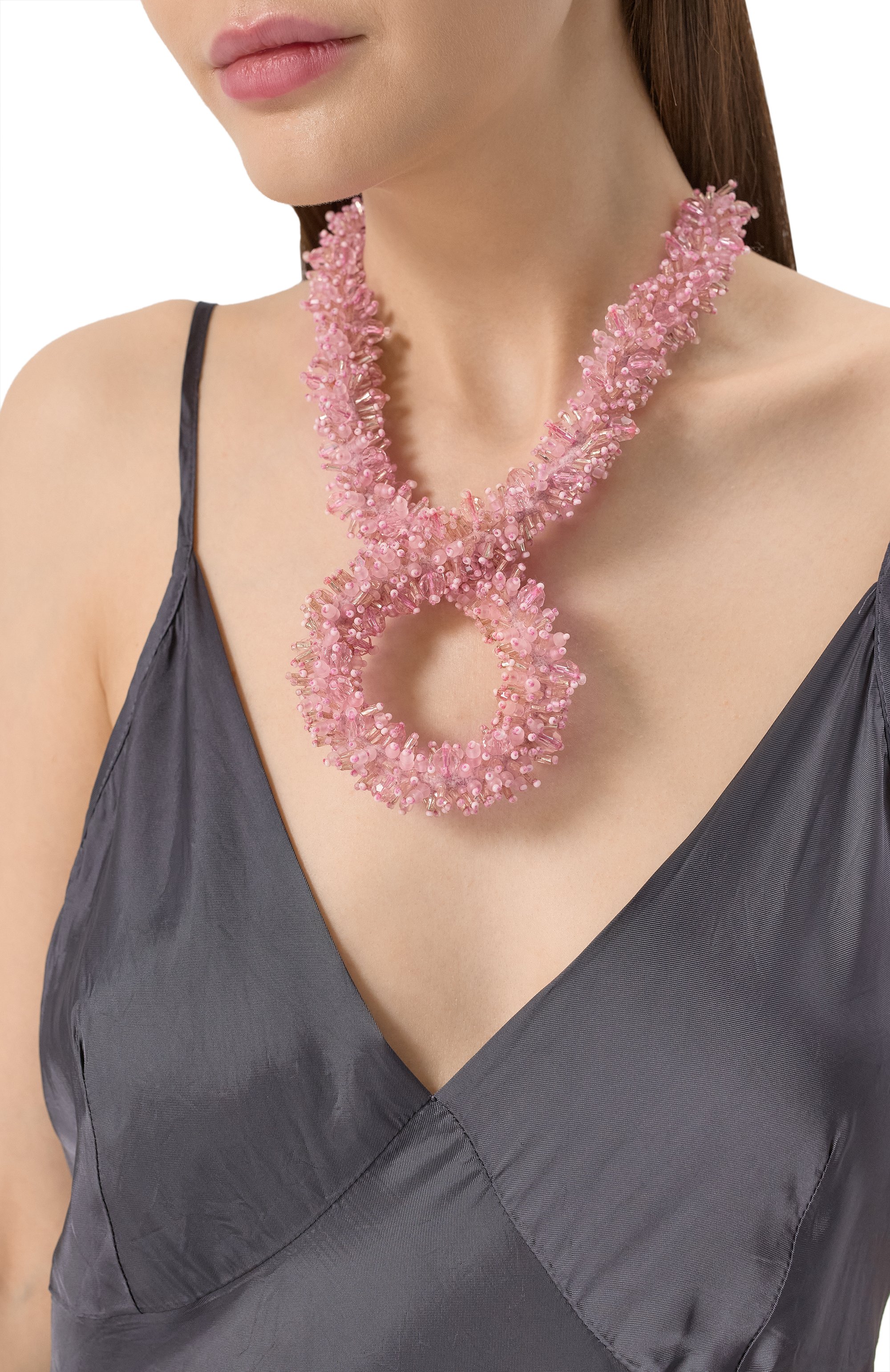 Колье DRIES VAN NOTEN розового цвета по цене 86700 руб., арт. 242-018222-052, фото 2 Колье DRIES VAN NOTEN, арт. 242-018222-052, фото 2