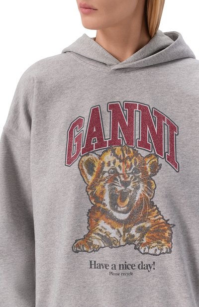 Хлопковое худи GANNI, арт. A1060024, фото 5