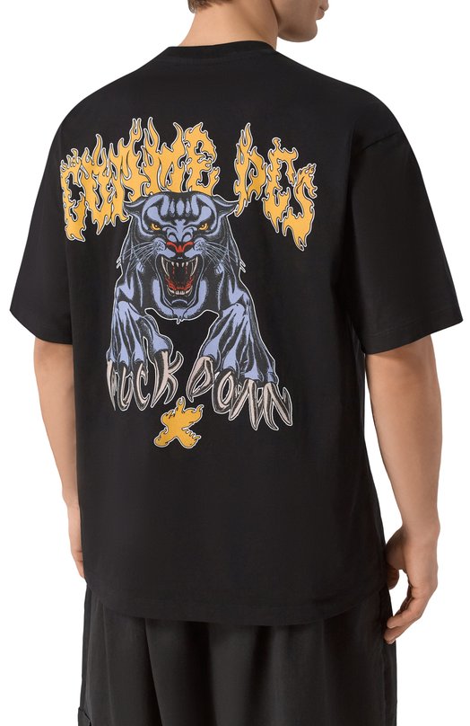 Хлопковая футболка Comme des Fuckdown CFABM01592 Чёрный  CFABM01592 Фото 4