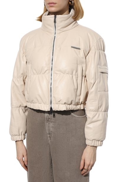 Кожаная куртка BRUNELLO CUCINELLI кремового цвета по цене 873000 руб., арт. MPBIS2856, фото 3 Кожаная куртка BRUNELLO CUCINELLI, арт. MPBIS2856, фото 3