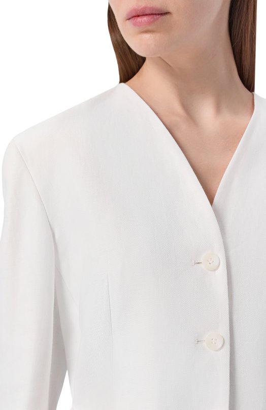 Льняной жакет 12 STOREEZ 137556 Белый  137556 Фото 5