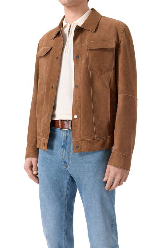 Кожаный ремень Canali 50C/KA00528 Коричневый  50C/KA00528 Фото 2