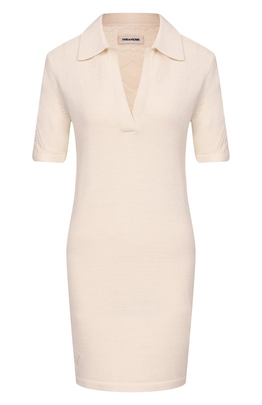 Платье из хлопка и шерсти Zadig and Voltaire KWDR01234 Кремовый KWDR01234