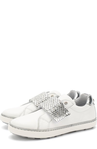 Кожаные кеды с застежками велькро и стразами STUART WEITZMAN, арт. B182502/31-36, фото 1