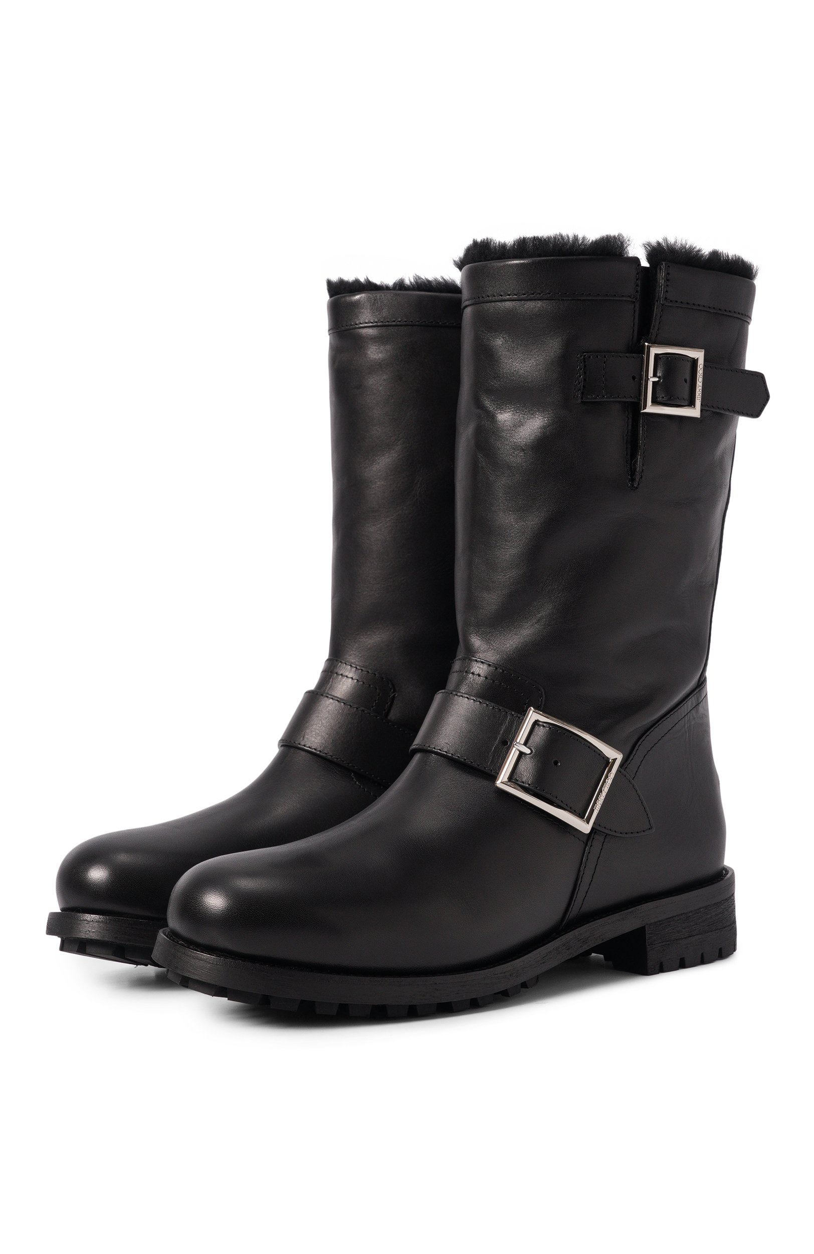 Кожаные ботинки biker JIMMY CHOO черного цвета по цене 165000 руб., арт. BIKERMIDGQM, фото 1 Кожаные ботинки biker JIMMY CHOO, арт. BIKERMIDGQM, фото 1