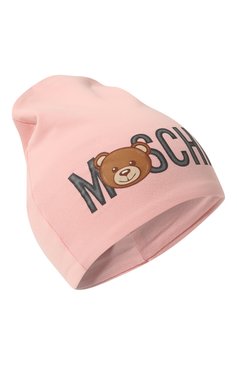 Детского хлопковая шапка MOSCHINO розового цвета, арт. MNX03N/LDA17 | Фото 1 (Материал: Хлопок, Текстиль; Нос: Не проставлено)