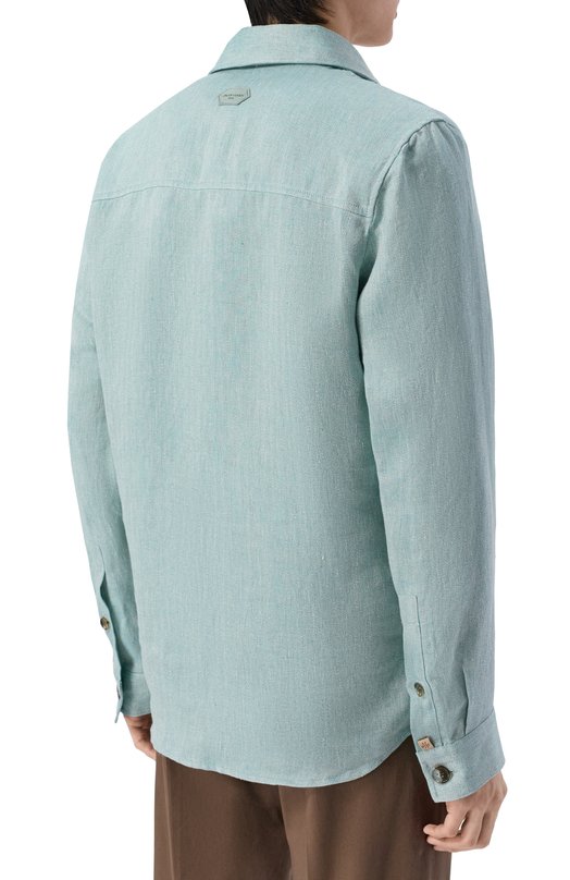 Льняная куртка-рубашка Jacob Cohen JUR_ER017 080 T861A RW Голубой  JUR_ER017 080 T861A RW Фото 4