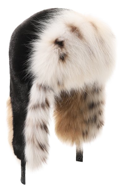 Женская меховая шапка-ушанка из норки и рыси VICTORIA KUSENKOVA, арт. 092806054097