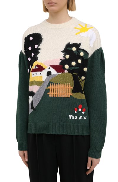 Шерстяной свитер MIU MIU, арт. MML393-1XI4-F0422, фото 3