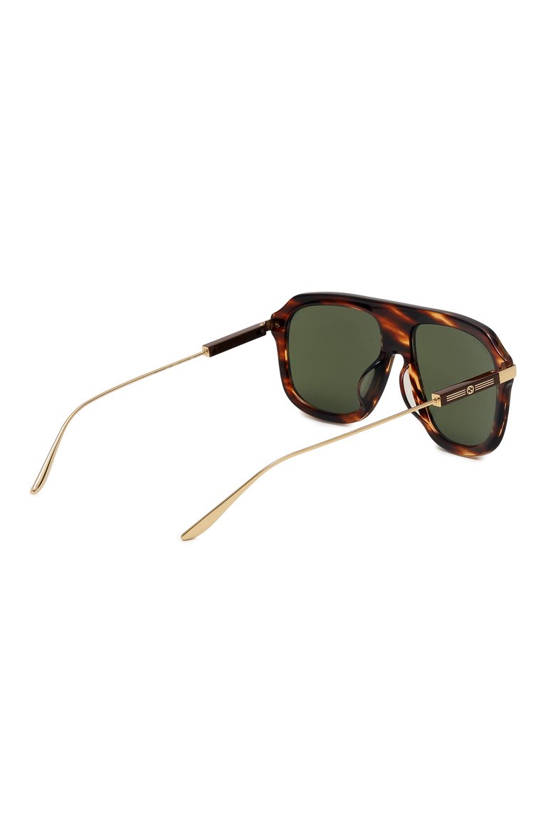 Женские солнцезащитные очки GUCCI коричневого цвета, арт. GG1309S 007 | Фото 5 (Нос: Не проставлено; Региональные ограничения белый список (Axapta Mercury): Не проставлено; Материал: Пластик, Металл; Тип очков: С/з; Кросс-КТ: С/з-унисекс; Очки форма: Авиаторы; Оптика Гендер: оптика-унисекс)
