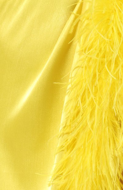 Атласное платье с отделкой перьями SASHA KIM, арт. УТ-00001287, фото 5