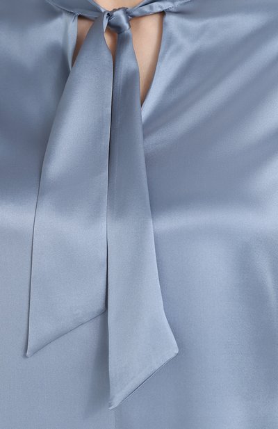 Атласная блузка ARMANI COLLEZIONI голубого цвета по цене 43350 руб., арт. ZMC13T/ZM301, фото 5 Атласная блузка ARMANI COLLEZIONI, арт. ZMC13T/ZM301, фото 5