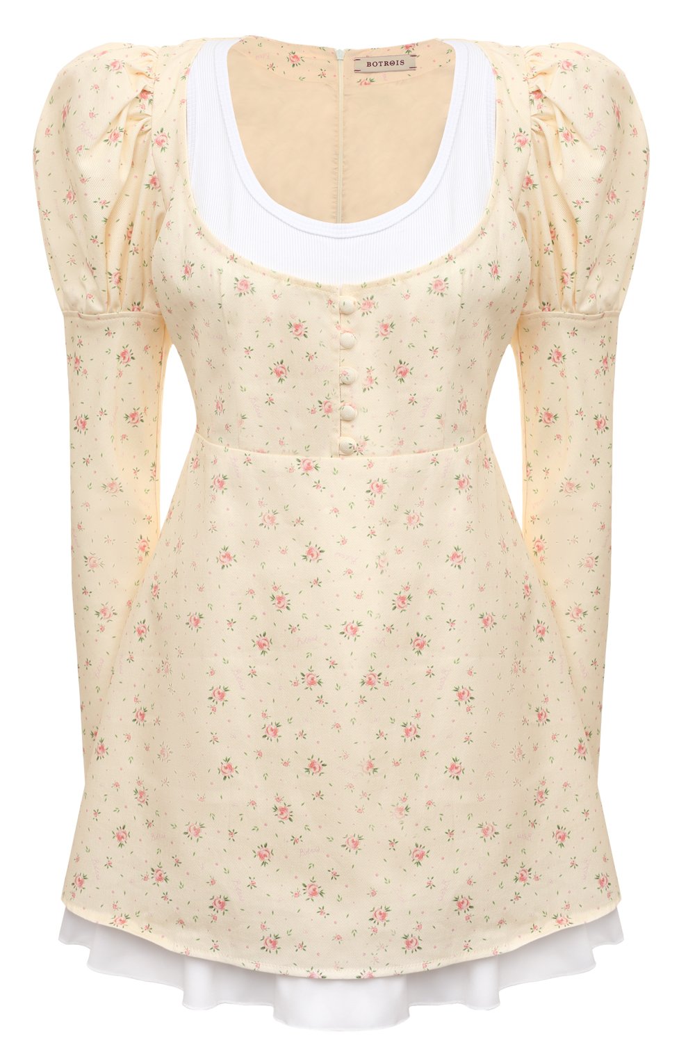 Хлопковое платье BOTROIS кремового цвета по цене 17340 руб., арт. SKU7017355, фото 1 Хлопковое платье BOTROIS, арт. SKU7017355, фото 1