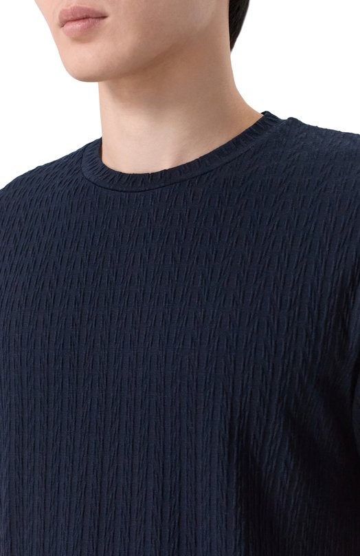 Футболка из вискозы и кашемира Giorgio Armani GM003152/AF24799 Синий  GM003152/AF24799 Фото 5