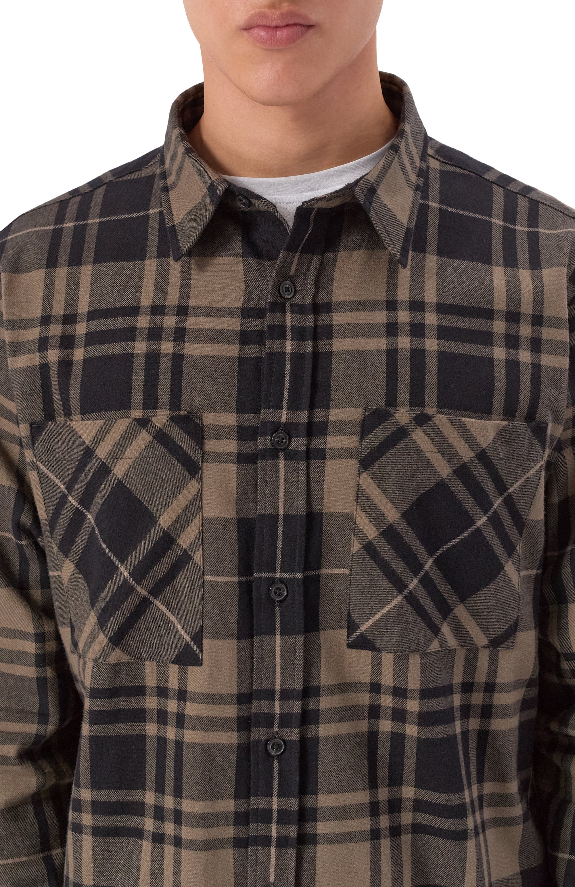 Хлопковая рубашка HUGO коричневого цвета по цене 13600 руб., арт. 50549753, фото 5 Хлопковая рубашка HUGO, арт. 50549753, фото 5