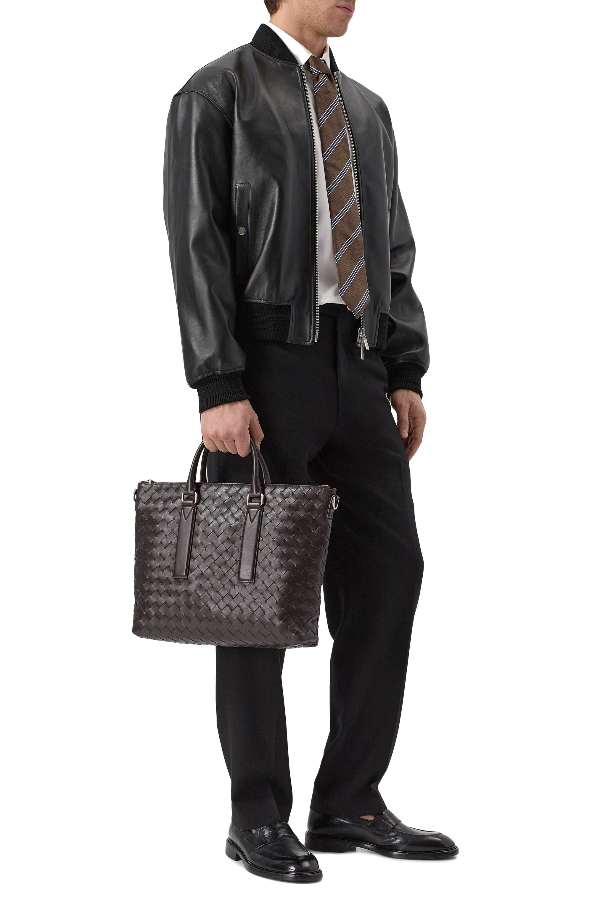 Портфель intrecciato soft BOTTEGA VENETA темно-коричневого цвета по цене 471000 руб., арт. 815784/V2HL1, фото 7 Портфель intrecciato soft BOTTEGA VENETA, арт. 815784/V2HL1, фото 7