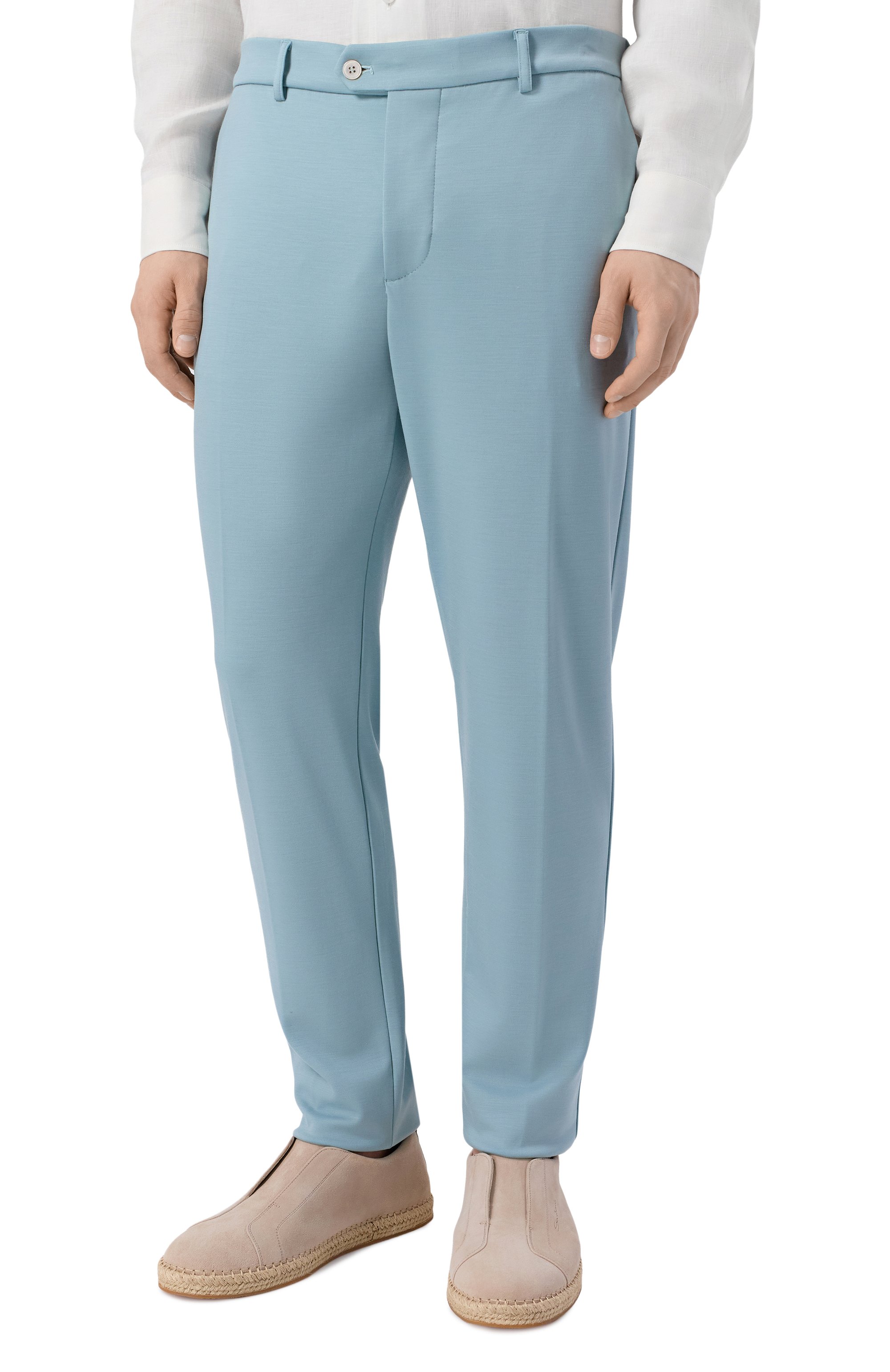 Шерстяные брюки MARCO PESCAROLO голубого цвета по цене 92900 руб., арт. EV0/53Y19, фото 3 Шерстяные брюки MARCO PESCAROLO, арт. EV0/53Y19, фото 3