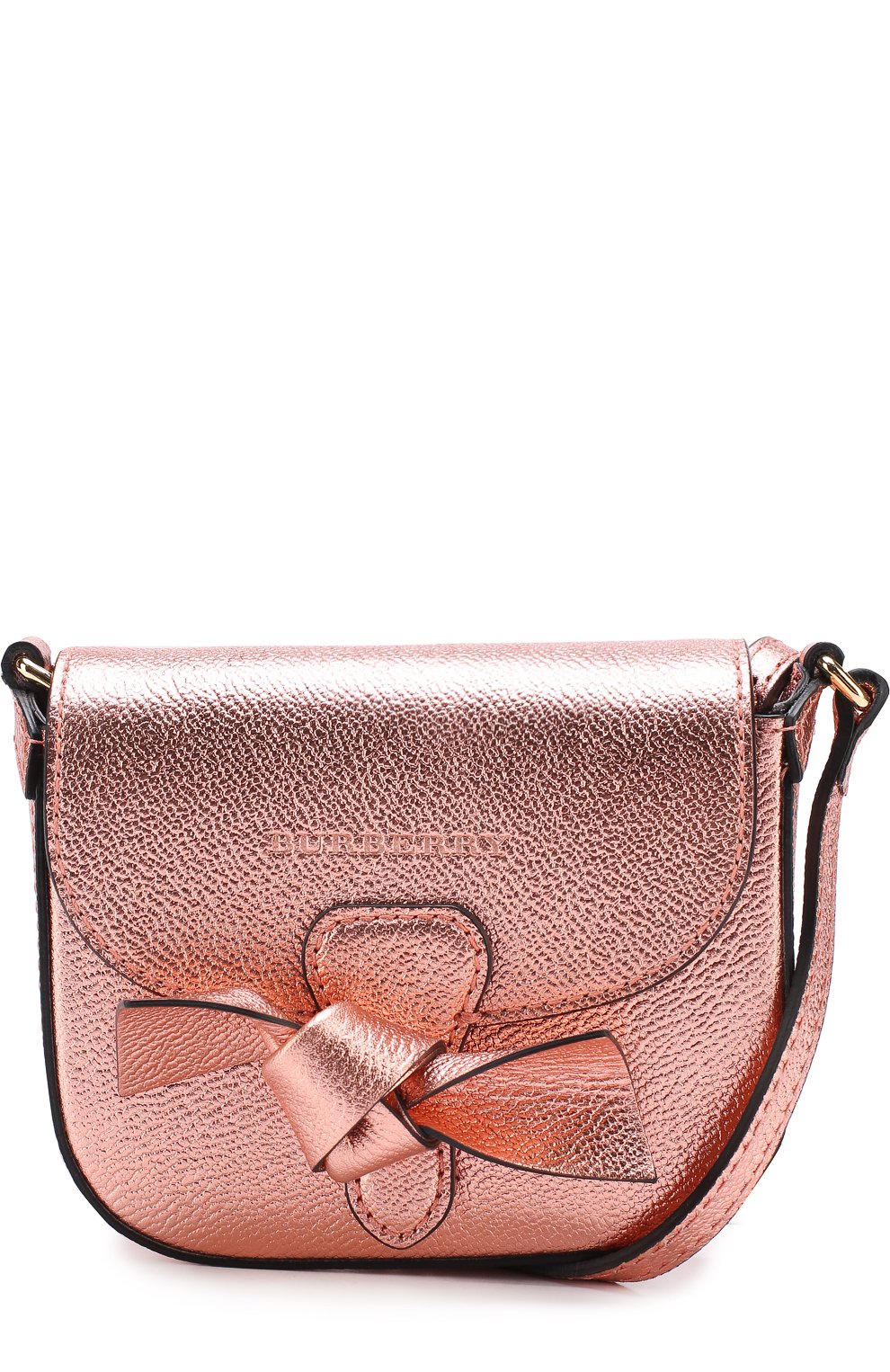 Кожаная сумка с металлизированной отделкой и бантом BURBERRY, арт. 4059552, фото 4