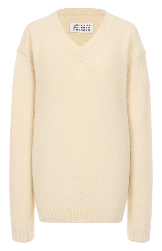 Свитер из шерсти и хлопка Maison Margiela S50HN0011/M13108 Кремовый S50HN0011/M13108