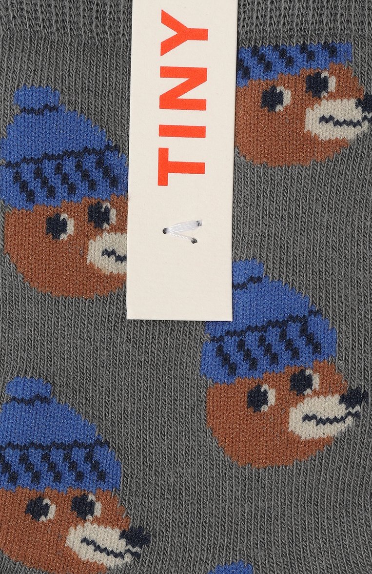 Детские носки TINYCOTTONS серого цвета, арт. AW23-362 | Фото 2 (Нос: Не проставлено; Материал: Хлопок, Синтетический материал, Текстиль; Мальчики Кросс-КТ: Носки)