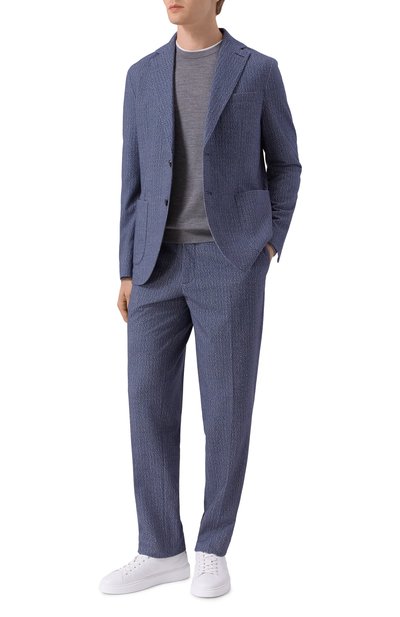 Хлопковый пиджак CIRCOLO 1901 синего цвета по цене 68750 руб., арт. CN5000, фото 3 Хлопковый пиджак CIRCOLO 1901, арт. CN5000, фото 3