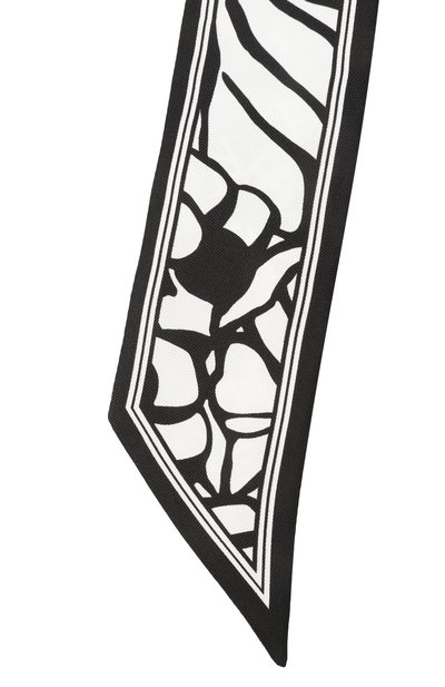 Шелковый шарф-твилли ELIE SAAB черно-белого цвета по цене 12850 руб., арт. SE5120ST756, фото 3 Шелковый шарф-твилли ELIE SAAB, арт. SE5120ST756, фото 3